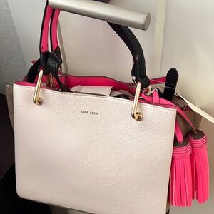 Anne Klein Black and Pink Satchel